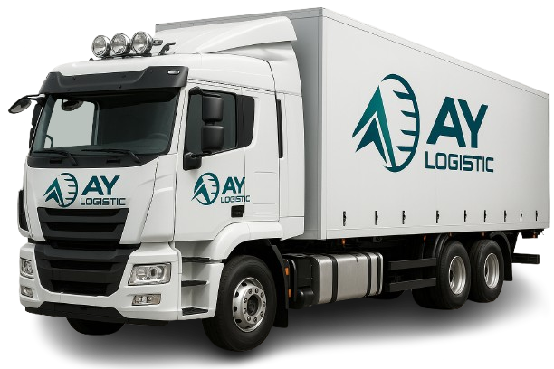 Vrachtwagen op snelweg